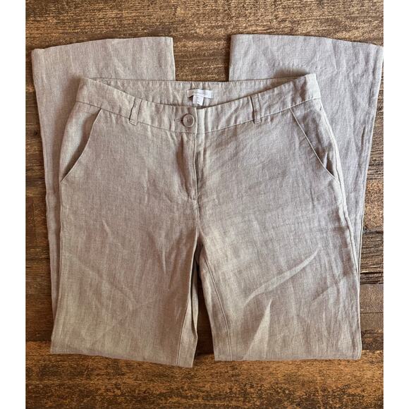 Garnet Hill Classic Linen Trousers Size 6 - Picture 5 of 11
